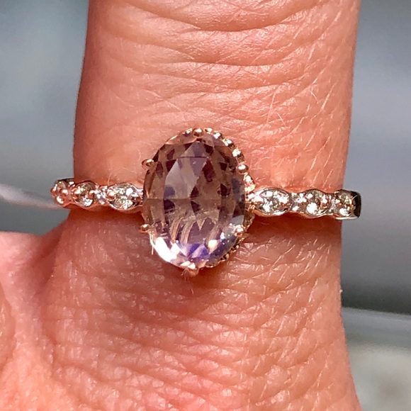 Jewelry - 14k Rose Gold 1 Carat Moonstone Diamond Ring